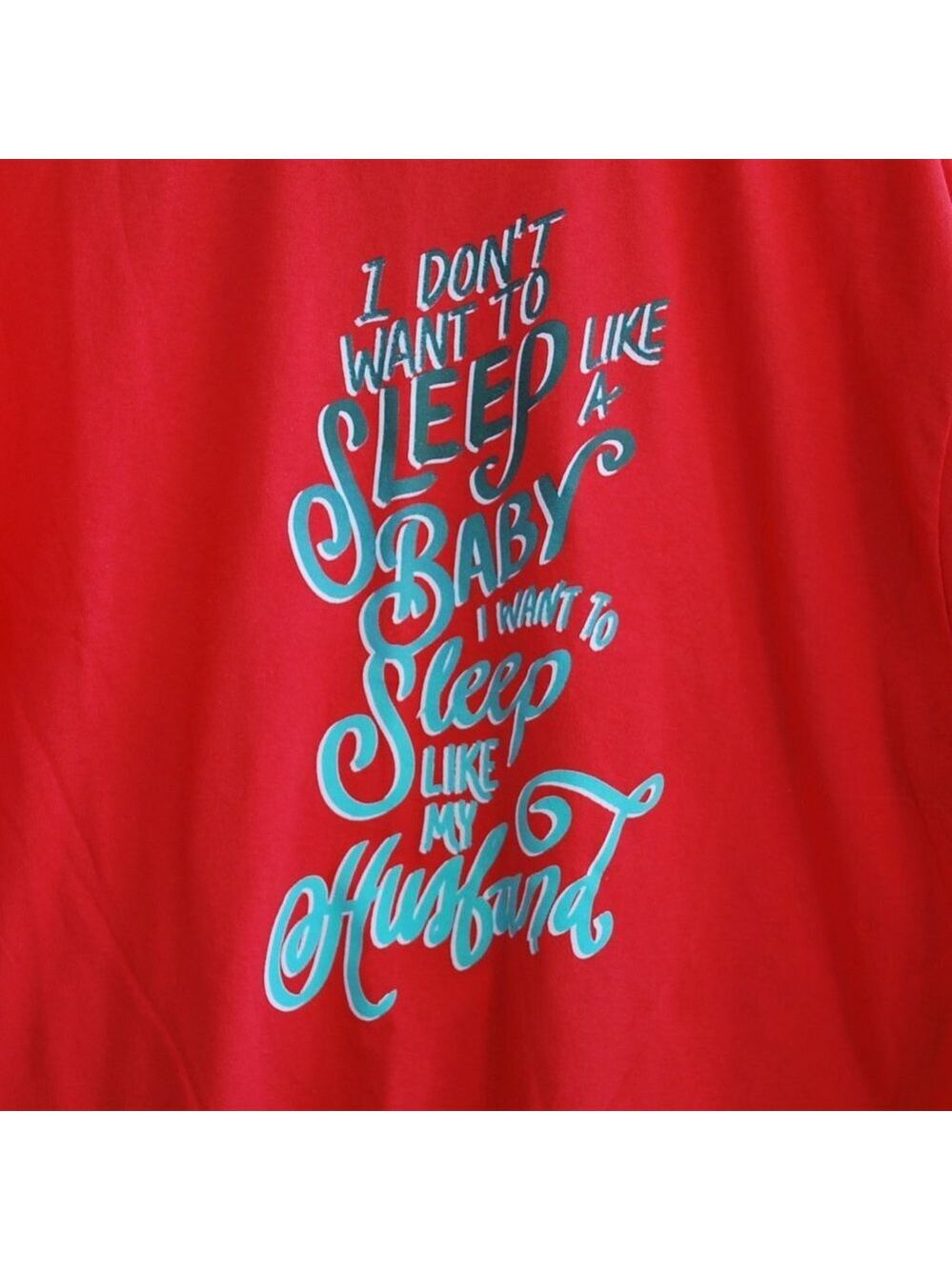 NWOT Delta Pro Weight Plus Size Women's Graphic Tee Sleep Husband Red 2XL